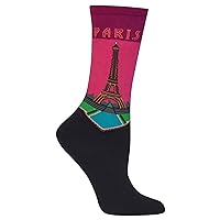 Hot Sox Women's Fun Travel & Cities Crew Socks-1 Pair Pack-Cool & Artistic Gifts