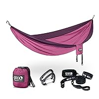 SingleNest Hammock with Atlas Straps - Lightweight, 1 Person Portable Hammock - for Camping, Hiking, Backpacking, Travel, a Festival, or The Beach - Berry/Plum
