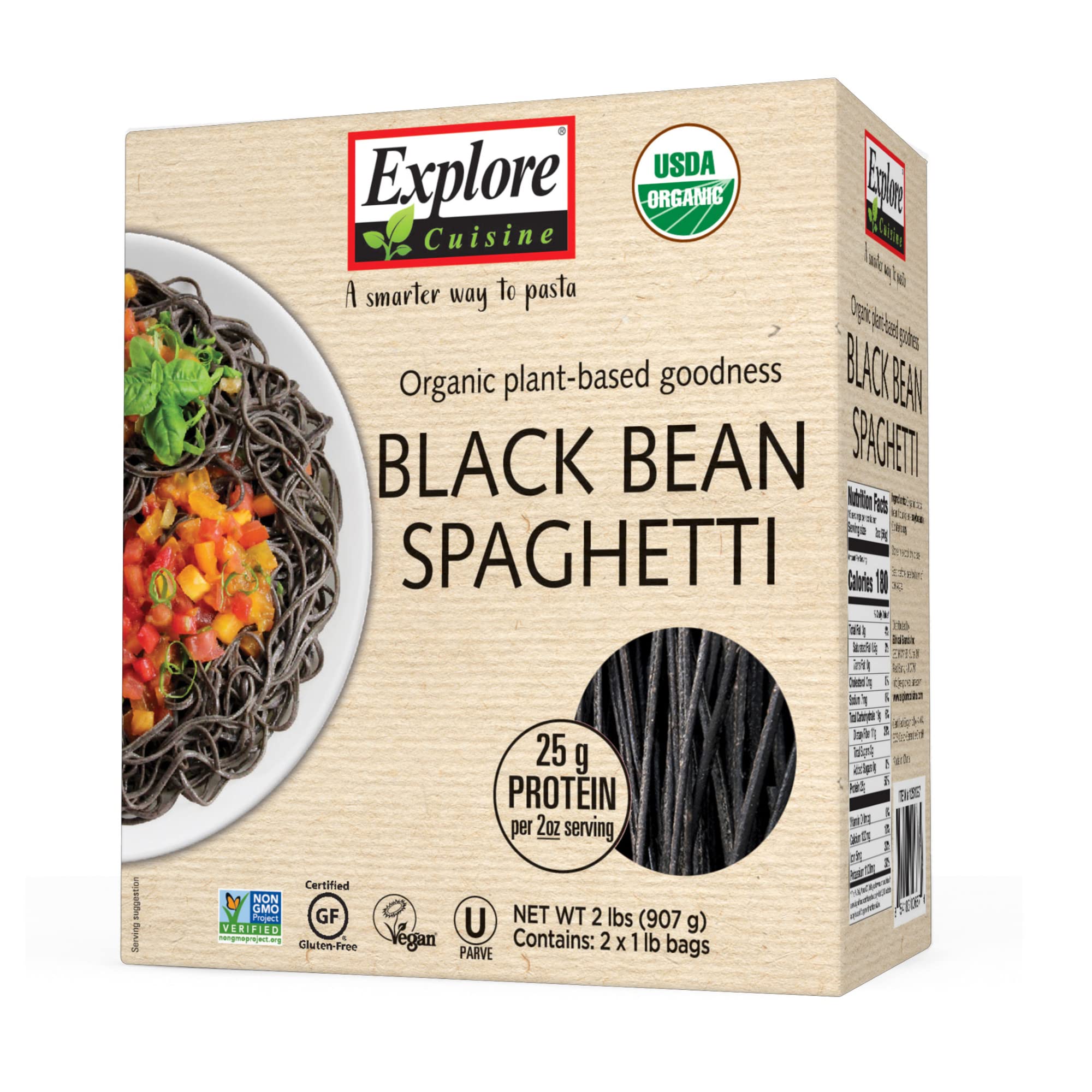 Mua EXPLORE CUISINE Organic Black Bean Spaghetti (2 Pack) - 8 oz - High  Protein, Gluten Free Pasta, Easy to Make - USDA Certified Organic, Vegan,  Kosher, Non GMO - 8 Total