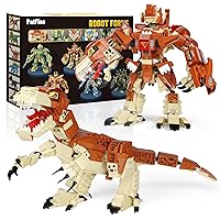 653pcs 2 in 1 Dinosaur Robot Building Toys Set, Transforming Dinosaurs Building Blocks Set, Dinosuar Bricks Toys for Boys, Xmas Bday Gift for Kids 6+