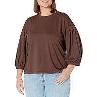 Velvet by Graham & Spencer Women's Prudy Sueded Jersey Puff Sleeve Tee
