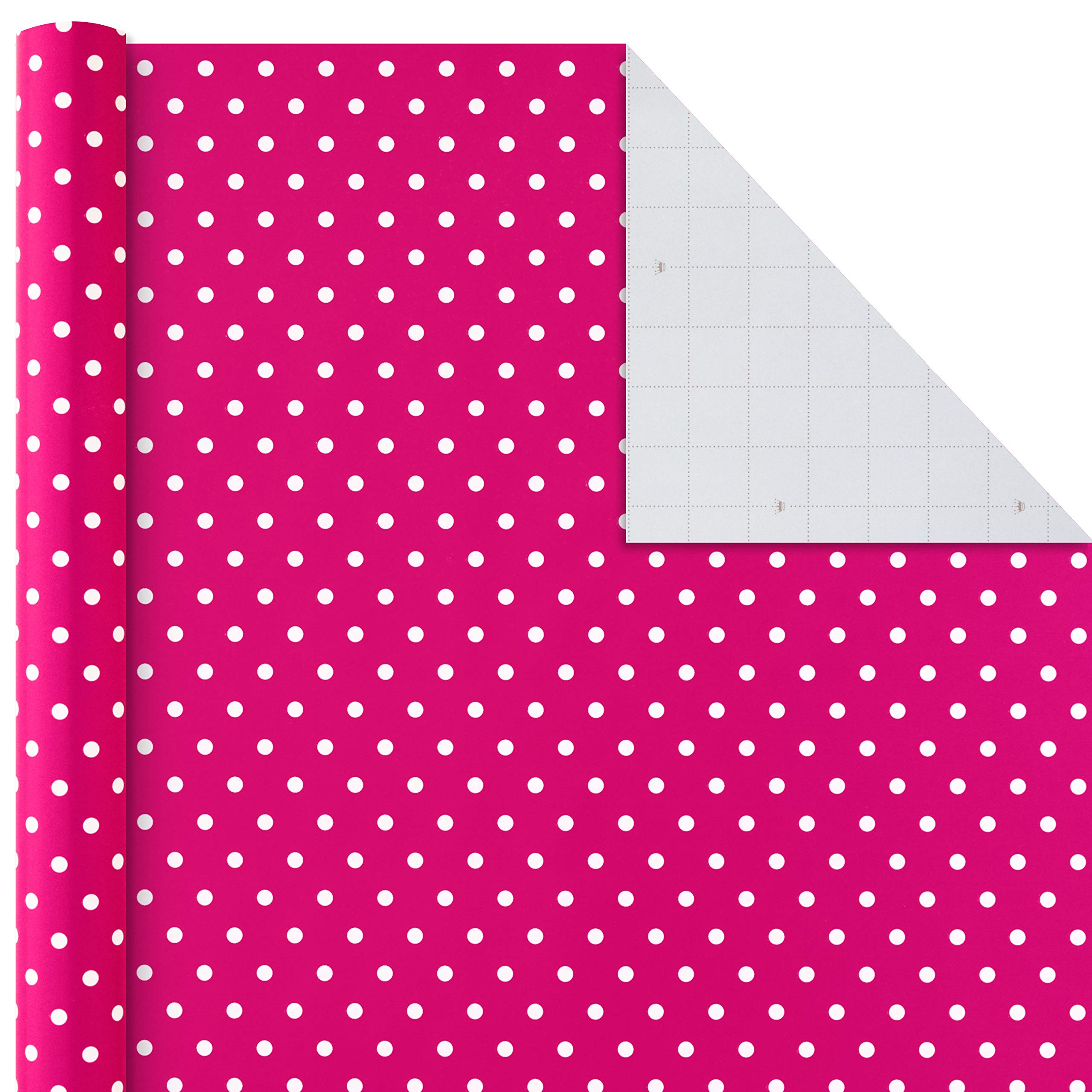 Hallmark All Occasion Wrapping Paper Bundle with Cut Lines on Reverse (Pack of 6; 180 sq. ft. ttl.) Solids, Polka Dots & Stripes for Birthdays, Easter, Mothers Day, Weddings, Baby Showers (5JXW1746)