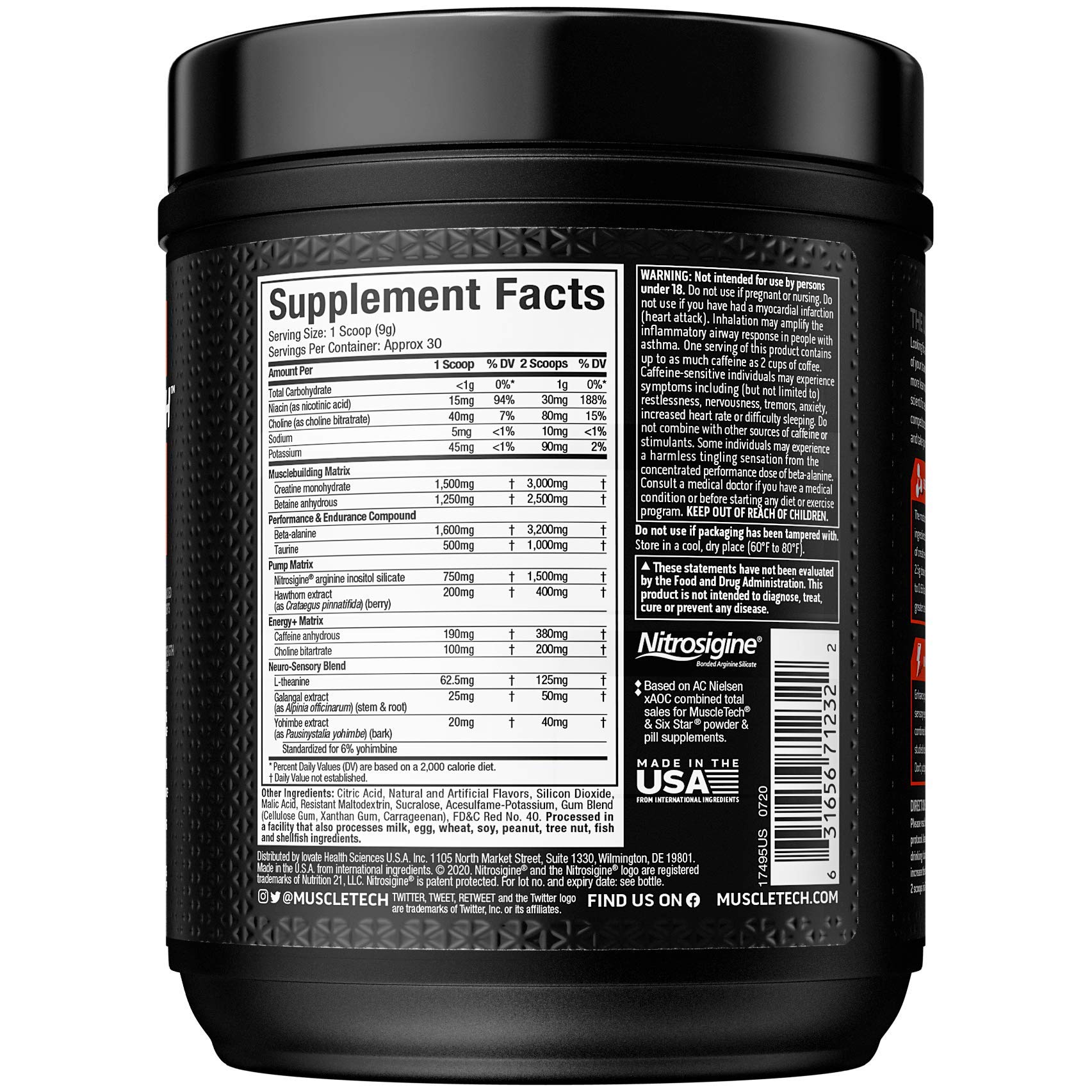 Pre Workout Powder, MuscleTech Vapor X5 for Men & Women, Energy Drink Mix Sports Nutrition Pre-Workout Miami Spring Break (30 Servings)-Package Varies