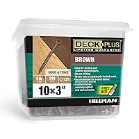 Deck Plus Wood Screws, Brown Exterior Screws, 3