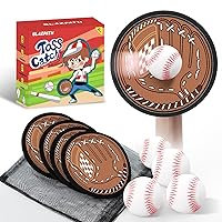 Velcro Catching Ball Set, Velcro Ball and Catch Game, Outdoor Games for Kids 3 4 5 6 7 8-12, Beach Toys Pool Toys for Kids Ages 4-8-12, Yard Lawn Camping Games (Brown Velcro Baseball Glove)