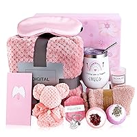 Birthday Gifts for Women Friend, Get Well Soon Gift for Women, Care Package Gift Basket for Her, Get Better Soon Gift After Surgery, Thinking of You Gift Box with Blanket for Mom Wife Sister Friend