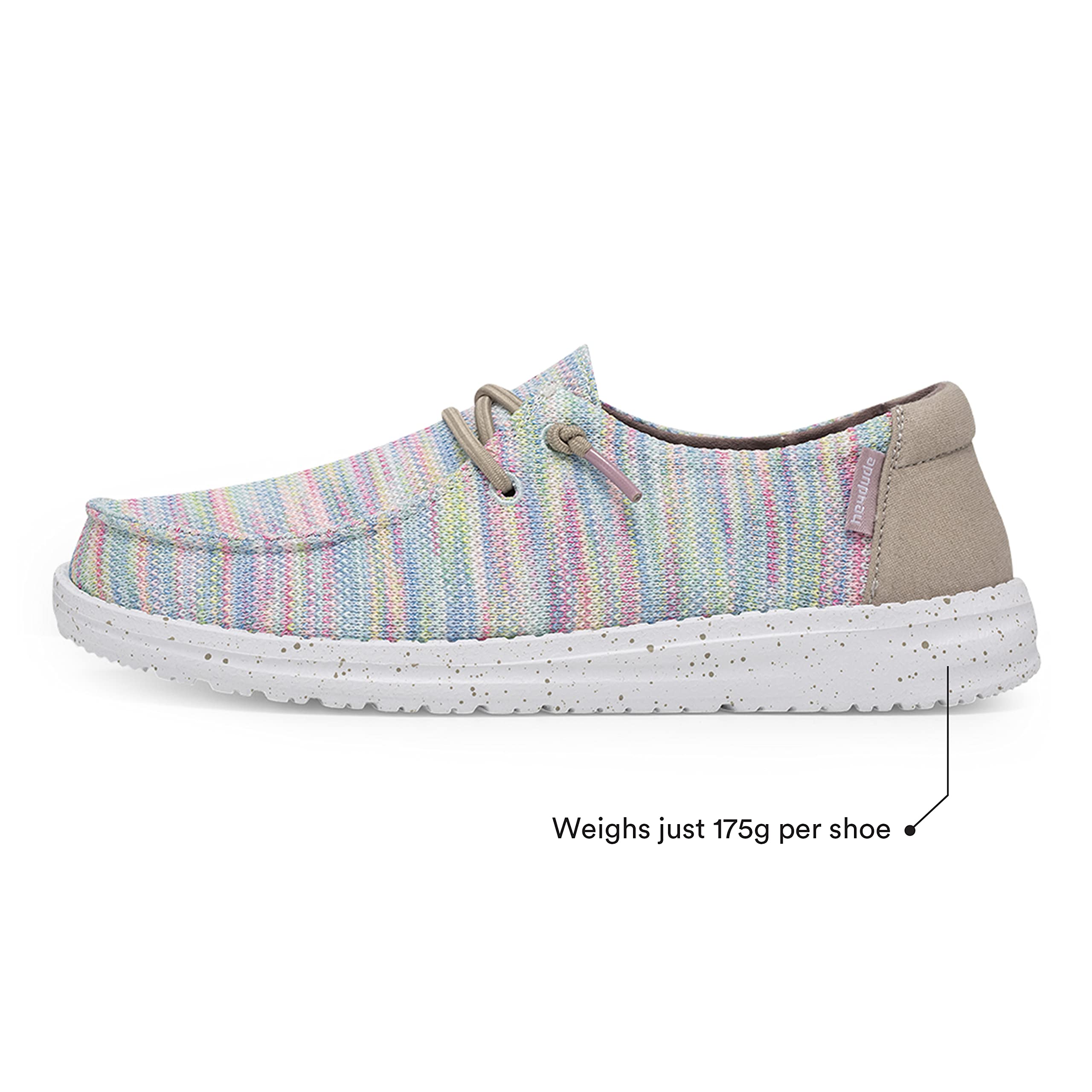Hey Dude Women's Wendy Sox Aurora White Size 8 | Women’s Shoes | Women’s Lace Up Loafers | Comfortable & Light-Weight