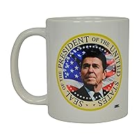 Rogue River Tactical Ronald Reagan Coffee Mug The Best President On United States USA Flag Novelty Cup Gift Idea Conservative Republican Gipper