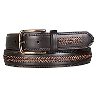 Men's Bold Fashion and Dress Leather Belt with Metal Buckle