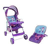 509 Crew 509: Mermaid Doll Travel System Stroller - Kids Pretend Play Stroller Set, Includes Shopping Basket, Retractable Canopy, Child Tray & Removable Car Seat, Ages 3+ (T716028)