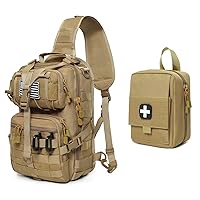 Tactical Sling Bag Backpack and Tactical Molle EMT Pouch