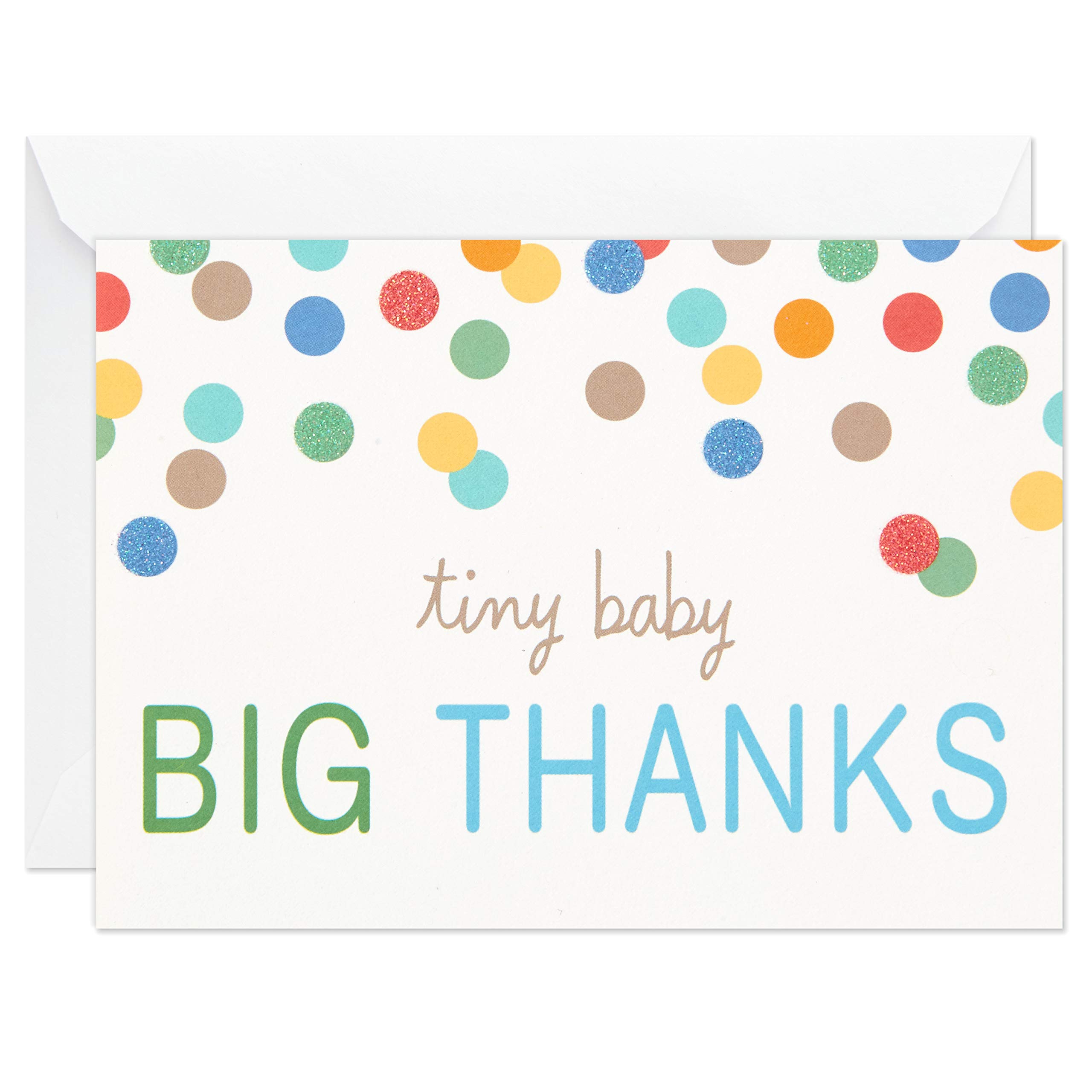 Hallmark Baby Shower Thank You Cards Assortment, Zoo Animals (50 Cards with Envelopes for Baby Boy or Baby Girl) Elephant, Giraffe, Monkey
