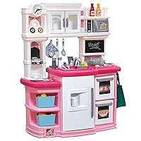 Step2 Great Gourmet Kids Kitchen Play Set, Interactive Play with Lights and Sounds, Toddlers 3+ Years Old, Realistic 33 Piece Toy Accessory Set, Pink