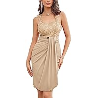 GRACE KARIN Women's Sweetheart Neck Sequin Lace Stitching Hip Cover Dress for Cocktail Pary Club