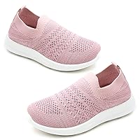 Boys Girls Sneakers Kids Lightweight Slip On Running Shoes Pink/Blue/Navy/Black Walking Shoes Breathable Tennis Shoes for Toddler/Little Kids/Big Kids