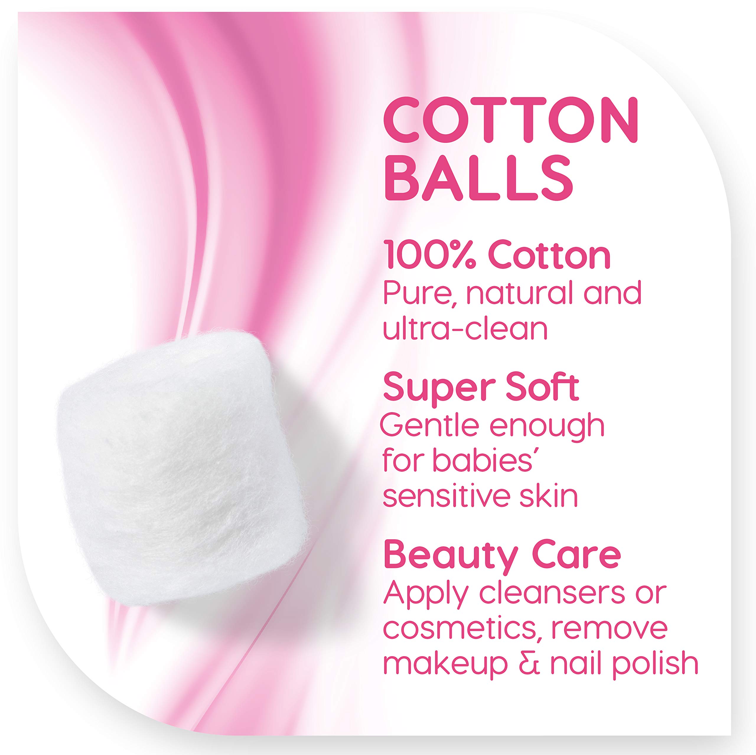 Simply Soft Premium Cotton Balls (600 Count), 100% Pure Cotton, Large Cotton Balls for Face and Nail Polish Remover