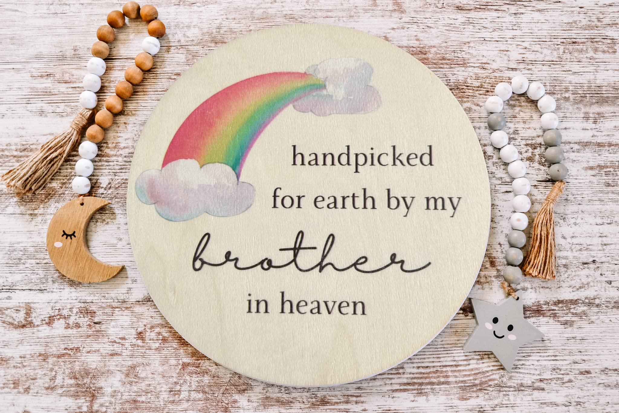 Handpicked by my Brother in Heaven Pregnancy Announcement Rainbow Baby Sign
