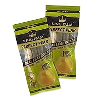 King Palm Flavors Rollie Size Cones - 2 Pack, 4 Rolls Terpene Infused - Squeeze & Pop Pre Rolls - Organic Flavored Pre Rolled Cones - King Palm Flavors Pre Rolls - (Perfect Pear)