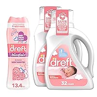 Bundle of Dreft Stage 1: Newborn Hypoallergenic Baby Laundry Detergent Liquid Soap, 46 Fl Oz, (Pack of 2) + Dreft Blissfuls In-Wash Scent Booster Beads, Baby Fresh, 13.4 oz