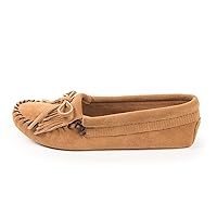 Minnetonka Women's Kilty Suede Softsole Moccasin,Taupe,9.5 M US