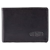 Big Skinny Men's Compact Sports Leather Bi-Fold Slim Wallet, Holds Up to 20 Cards