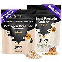Javy Protein Coffee & Collagen Coffee Creamer - Premium Whey Protein & Instant Coffee - 100% Arabica Coffee - Hair, Skin & Nail support with Collagen