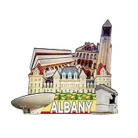 USA Albany Wooden Fridge Magnet 3D Magnets Travel Collectible Souvenirs Decorations Handmade Crafts
