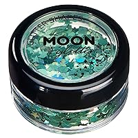 Holographic Glitter Shapes 100% Cosmetic Glitter for Face, Body, Nails, Hair and Lips - 0.10oz - Green