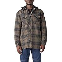 Dickies Men's Big & Tall Water Repellent Flannel Hooded Shirt Jacket