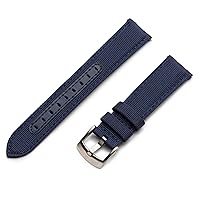 Benchmark Basics Quick Release Sailcloth Watch Straps - Woven Nylon Watch Bands for Regular & Smart Watches - Choice of Color & Width - 18mm, 20mm or 22mm
