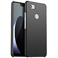 Compatible with Google Pixel 3XL / Google Pixel 3 Case PC Hard Back Cover Phone Protective Shell Protection Non-Slip Scratchproof Protective case (Scrub Black, 3)