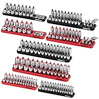 Socket Holder Tool Tray Organizer: 8-Piece Socket Storage Organizers Set for Toolbox Tools Trays Drawer 1/2 3/8 1/4 Inch Drive Socket Holder