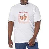 Disney Big & Tall Lady and The Tramp Vintage Cover Men's Tops Short Sleeve Tee Shirt