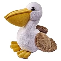 Wild Republic Pocketkins Eco Pelican, Stuffed Animal, 5 Inches, Plush Toy, Made from Recycled Materials, Eco Friendly