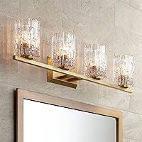 Possini Euro Design Icelight Modern Wall Light Warm Brass Gold Metal Hardwired 36
