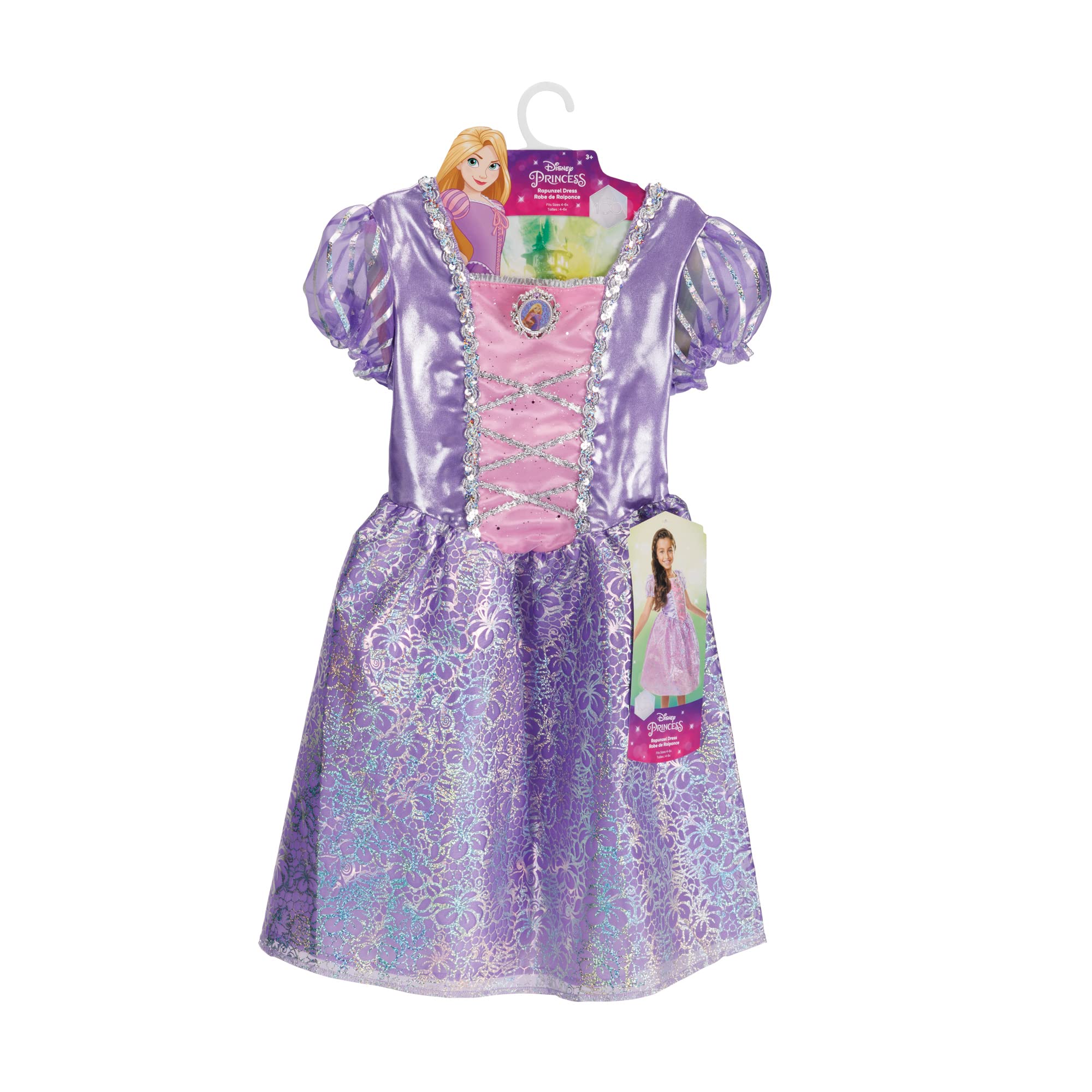 Disney Princess Rapunzel Dress Costume for Girls, Perfect for Party, Halloween Or Pretend Play Dress Up