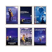 La La Land Poster Movie Posters for Room Aesthetic Movie Wall Art Girl and Boy Teens Dorm Decor Set of 6 8in x 12in Unframed