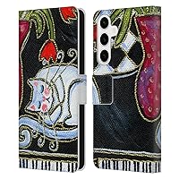 Head Case Designs Officially Licensed Wyanne Kitty Asleep On The Piano Cat Leather Book Wallet Case Cover Compatible with Samsung Galaxy S24+ 5G