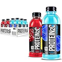 Protein2o 15g Whey Protein Infused Water Plus Energy, Variety Pack, 16.9 oz Bottle (12 Count)