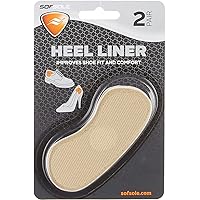 Sof Sole Heel Liner Cushions for Improved Shoe Fit and Comfort, 2 Pair