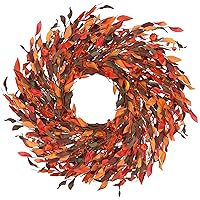 Kmise Fall Wreaths for Front Door with Pumpkin & Fall Leaves - 25