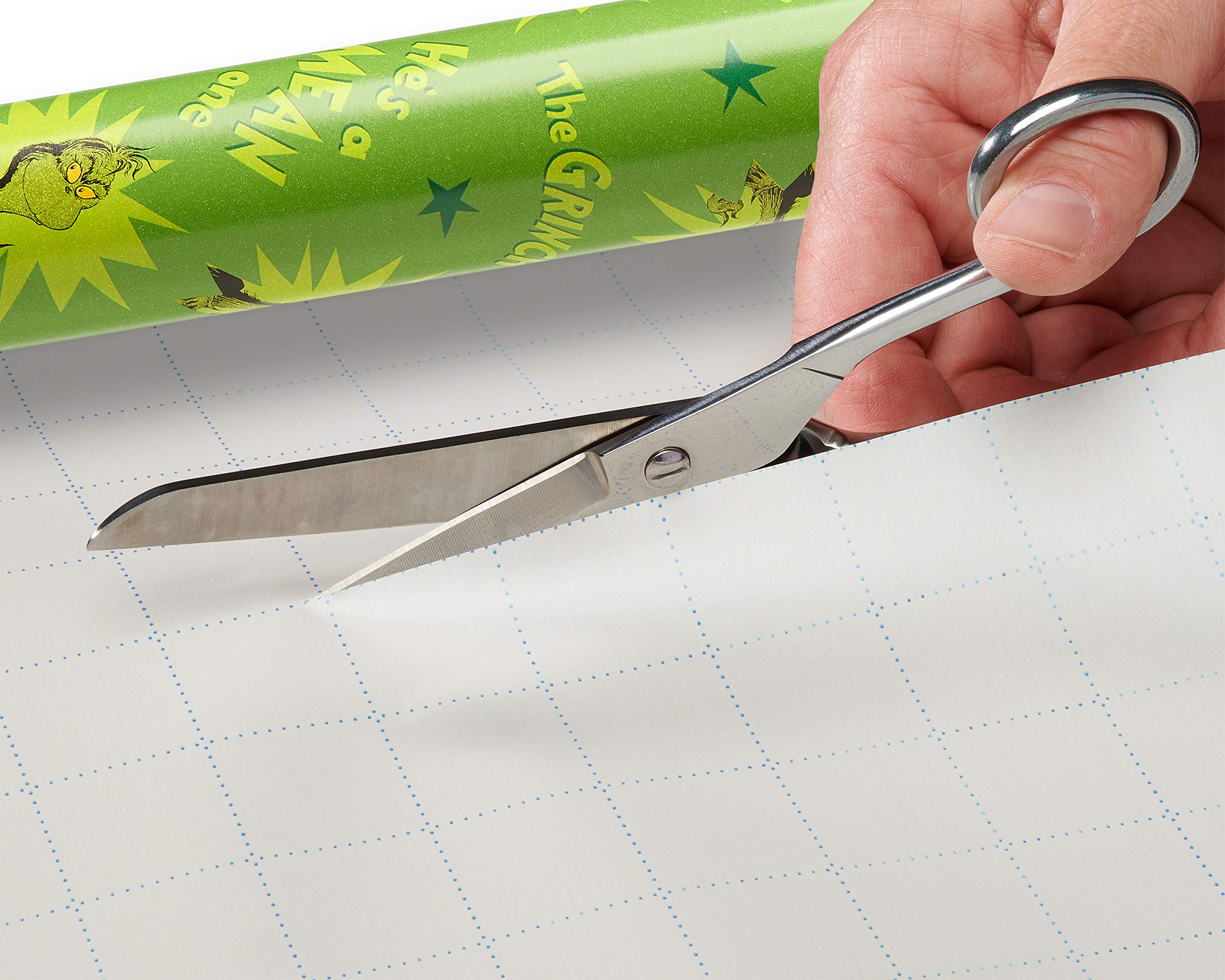 American Greetings Christmas Wrapping Paper with Cut Lines Bundle, The Grinch (3 Rolls, 105 sq. ft.)