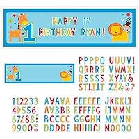 Amscan One Wild Boy 1st Birthday Personalized Giant Sign Banner, 65