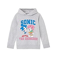 Sonic The Hedgehog Girls Grey Hoodie | Collegiate Style Featuring Sonic and Amy | Embark on Adventures with Sonic and Amy