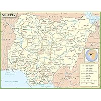 Gifts Delight Laminated 31x24 Poster: Nigeria Political map