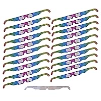 20 Rainbow Spectrum Design Fireworks Diffraction Glasses with 1 Bonus Hearts Glasses