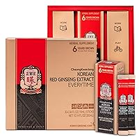 CheongKwanJang Everytime 3000mg - 100% Korean Red Ginseng Extract Stick Natural Energy Supplements for Men & Women, Immune Support, Nitric Oxide & Brain Booster for Memory and Focus -30 Pack
