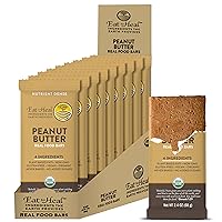 EatToHeal Peanut Butter Real Food Bar - Organic Vegan Healthy High Protein Bars - Low Sugar Meal Replacement, Non GMO, Never Baked, Plant Based, Gluten Free - Crafted to Enjoy, Not Sit on Shelves