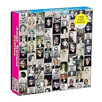 Andy Warhol Selfies Puzzle, 1,000 Pieces, 20” x 27'' – Features a Collage of Artist's Famous Self-Portrait Polaroids - Thick, Sturdy Pieces – Challenging, Makes a Great Gift, Multicolor, 1000