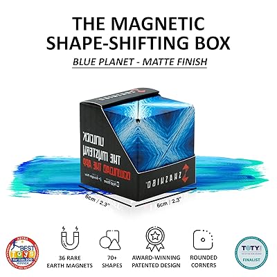 SHASHIBO Shape Shifting Box - Award-Winning, Patented Sensory Cube w/ 36  Rare Earth Magnets - Extraordinary 3D Magic Cube–Shashibo Cube Magnet  Sensory Toy Transforms Into Over 70 Shapes (Blue Planet) : 